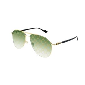 Gucci Gold Frame Green Holographic Tint Unisex Sunglasses